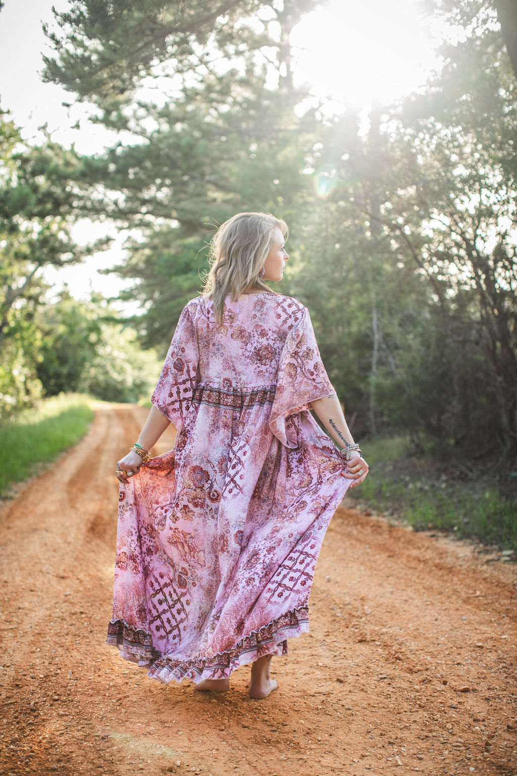 Rosewater Moon Silk Goddess Dress
