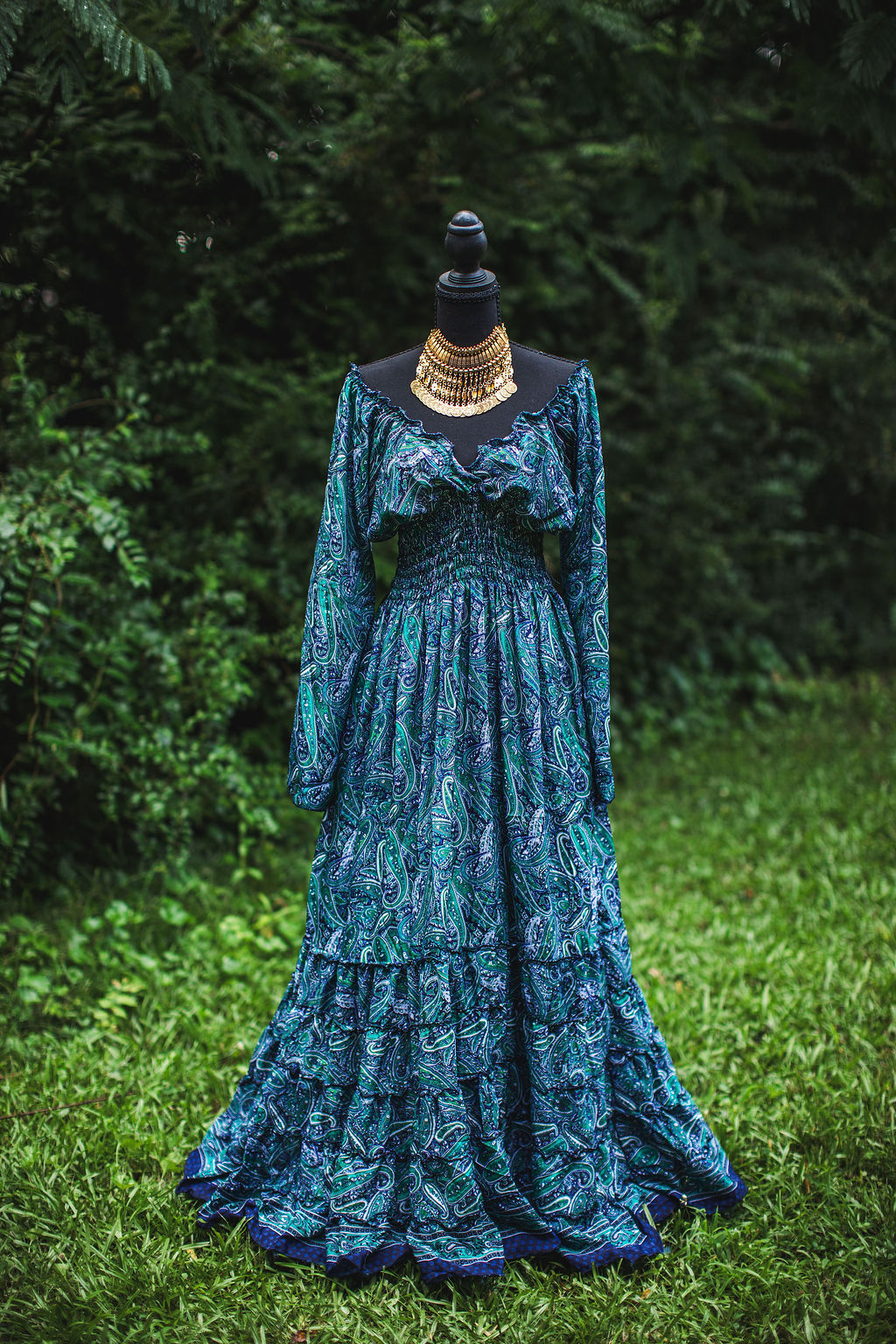 Moonlit Siren Silk Maxi Dress