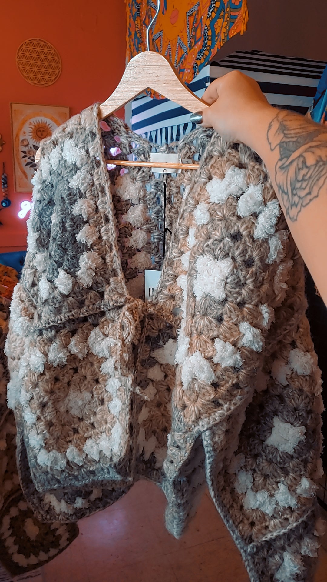 Granny square crochet cardigan