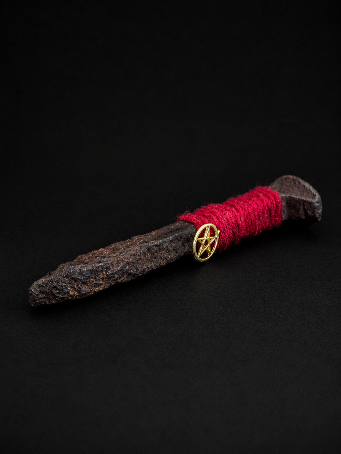 Hand-Wrapped Railroad Spike Talisman – Red Thread