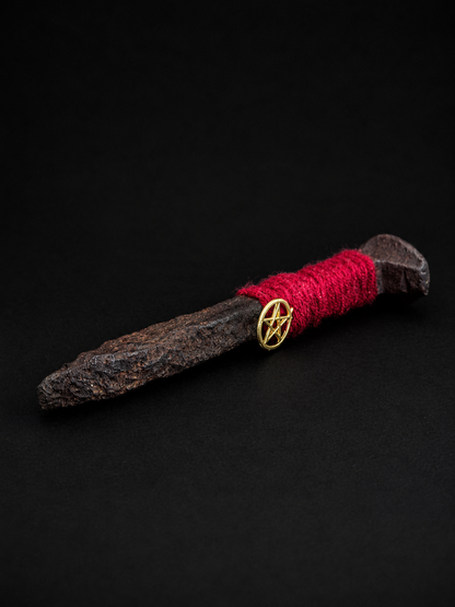 Hand-Wrapped Railroad Spike Talisman – Red Thread