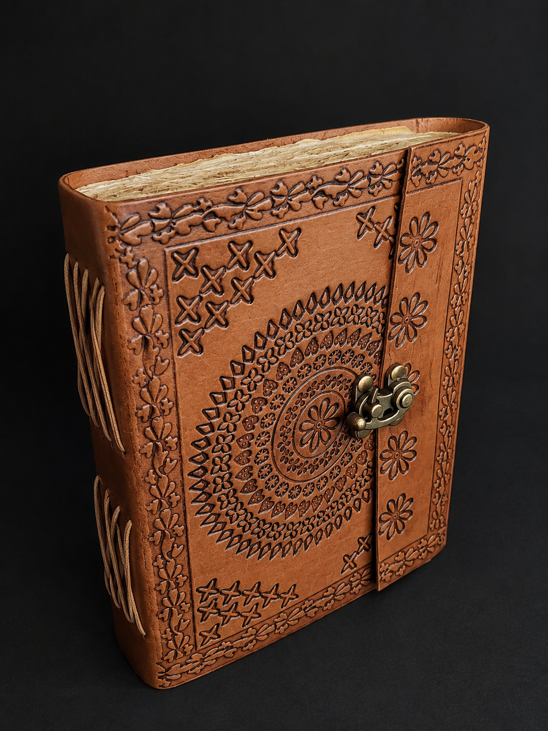 Mandala Leather Journal 8x6
