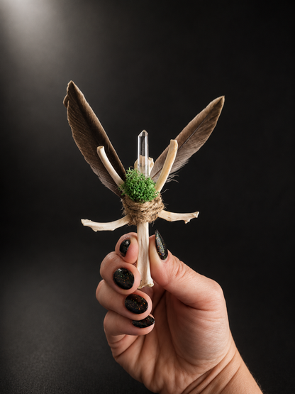 Crow Spirit Bone Talisman