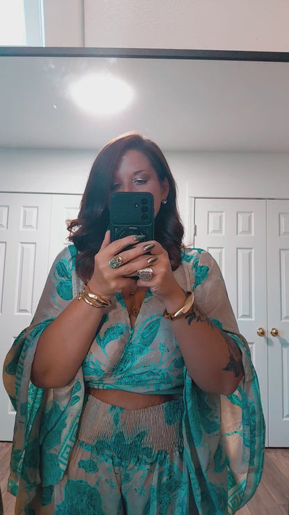 Seafoam Goddess Silk Pant Set