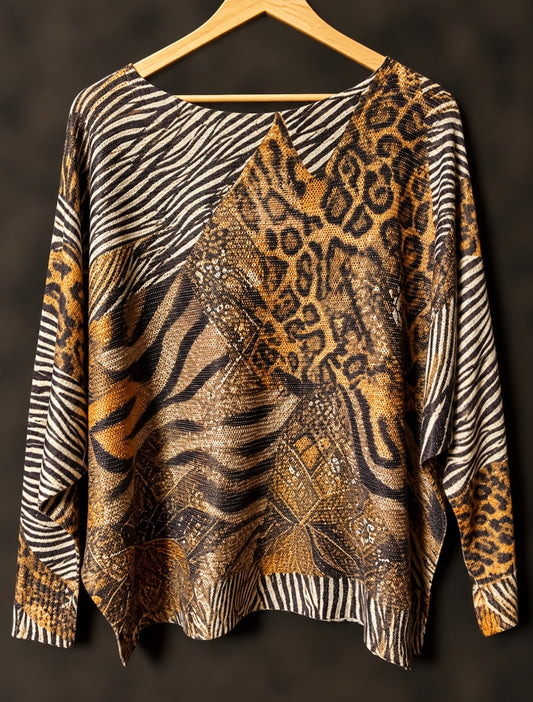 Italian Knit Printed Sweater