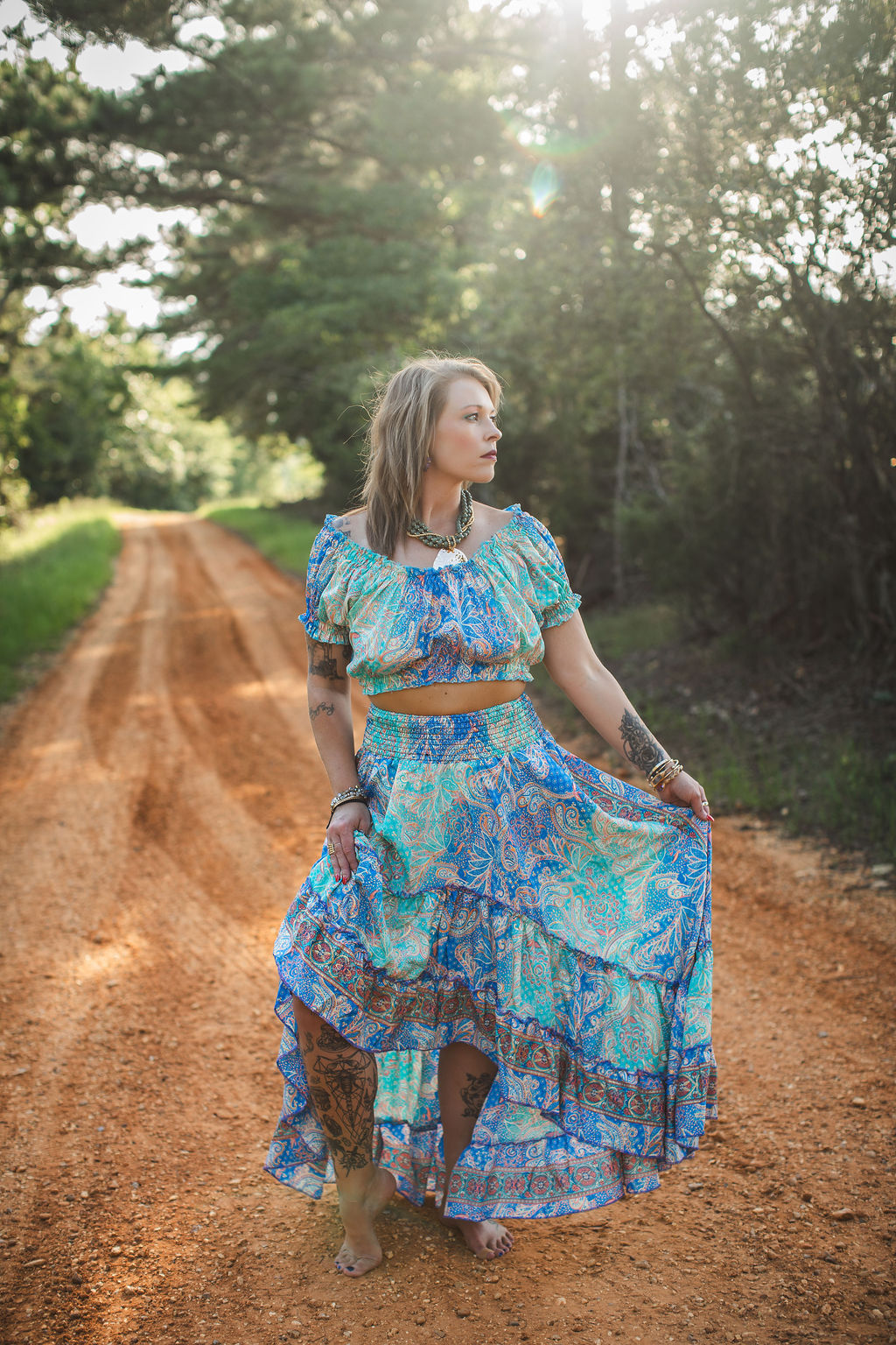 Sea Glass Moon Silk Two-Piece Set
