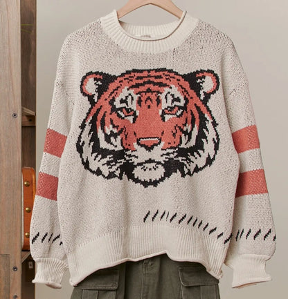 Tiger Face Oversized Sweater