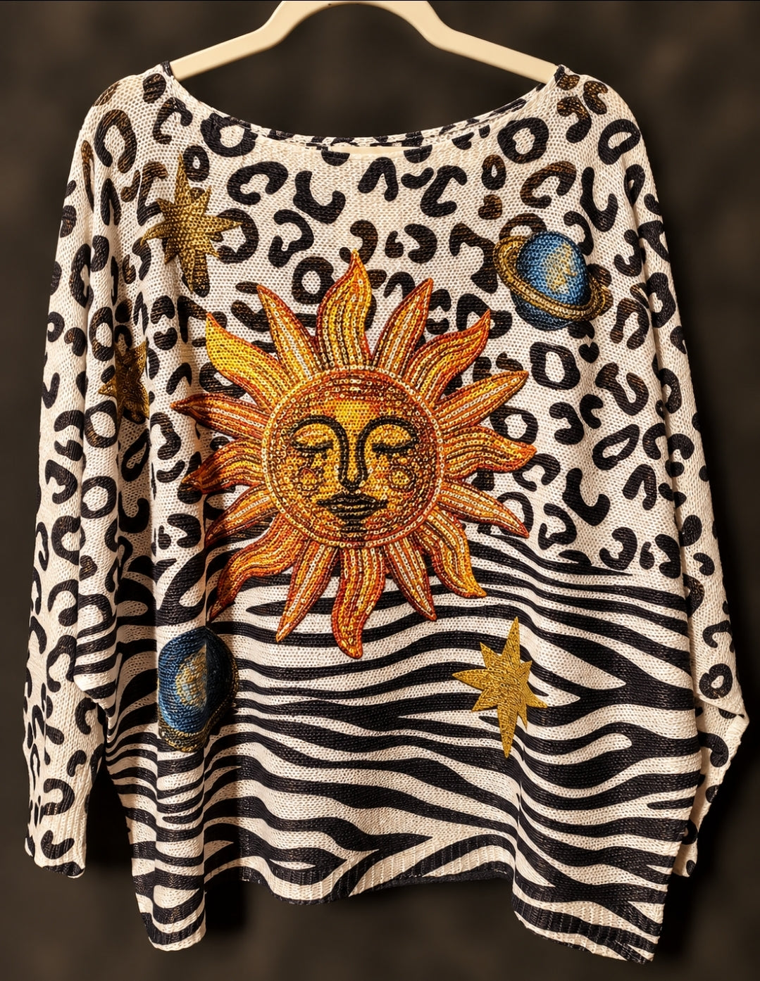 Italian Knit Printed Sweater