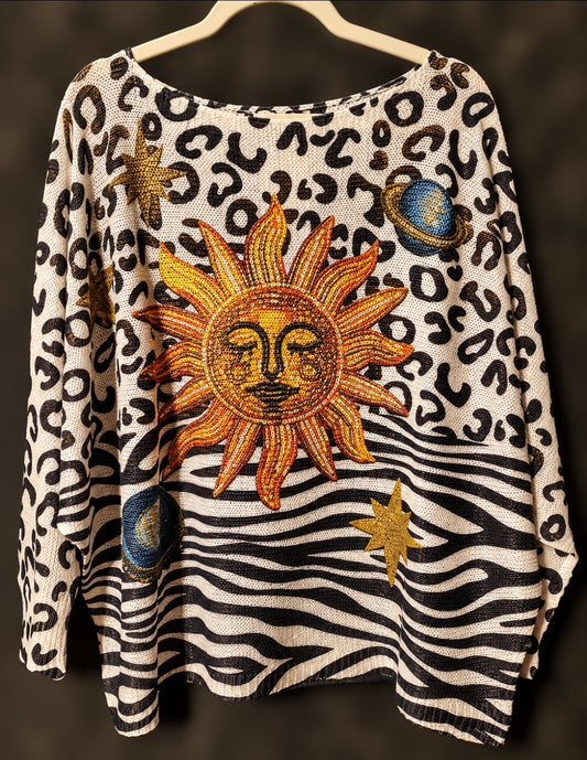 Italian Knit Printed Sweater