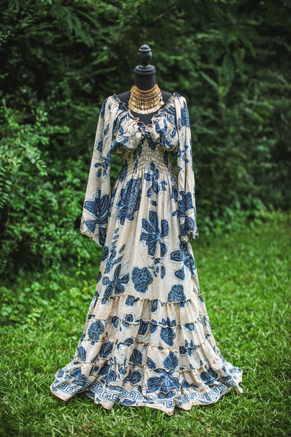 Moonflower Reverie Silk Maxi Dress