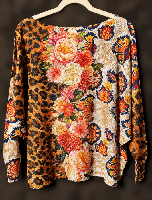 Italian Knit Printed Sweater