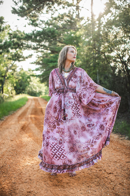 Rosewater Moon Silk Goddess Dress