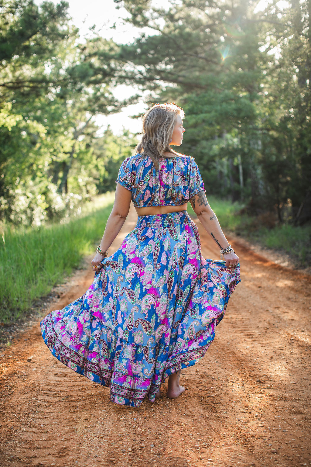 Moonflower Dream Silk Two-Piece Set