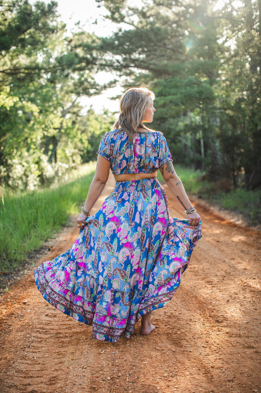 Moonflower Dream Silk Two-Piece Set