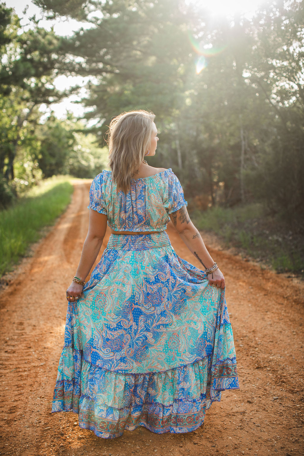 Sea Glass Moon Silk Two-Piece Set