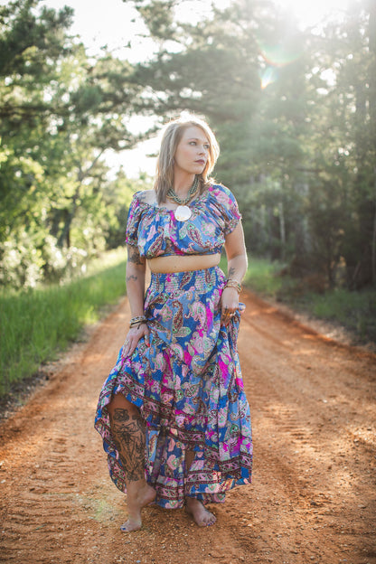 Moonflower Dream Silk Two-Piece Set