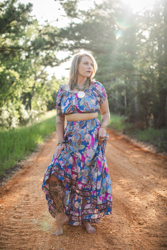 Moonflower Dream Silk Two-Piece Set